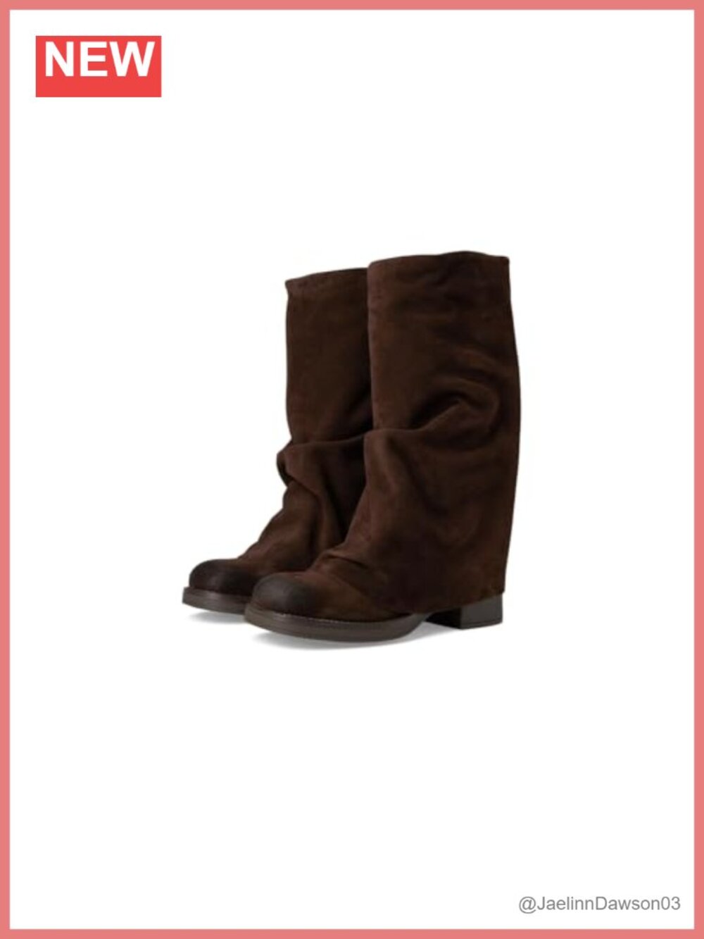 Women's Suede Mid Calf Pull-On Equestrian Boots with Block Heel